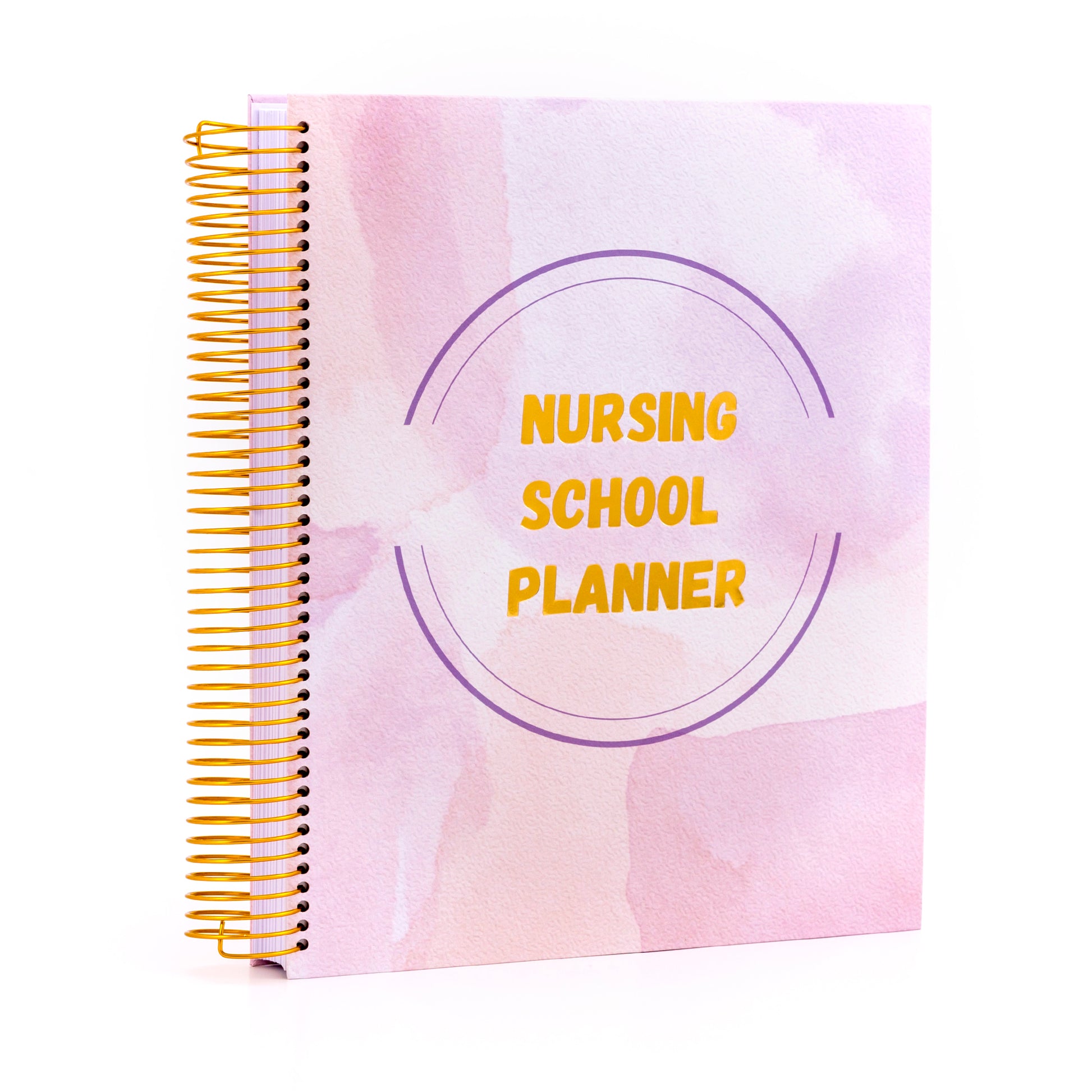 Undated Nursing Student Planner | Hard Cover | Stickers | Templates | Gold Spiral Binding