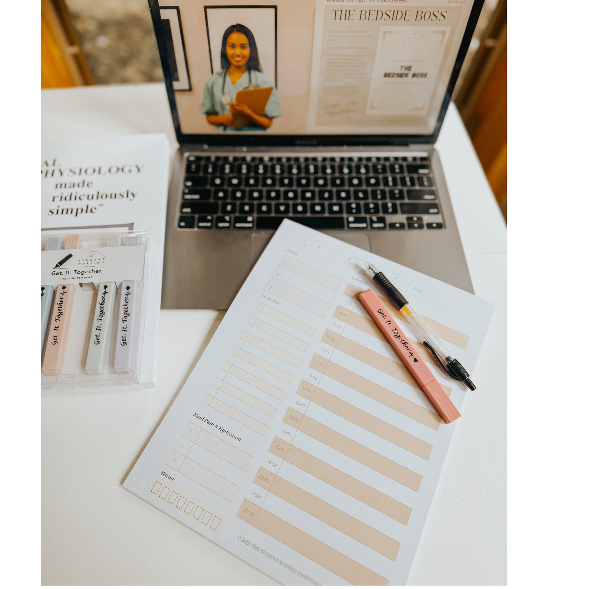 All-In-One Daily Planner Pad: Tear-Away Notepad with Hourly Scheduling & Wellness Tracking