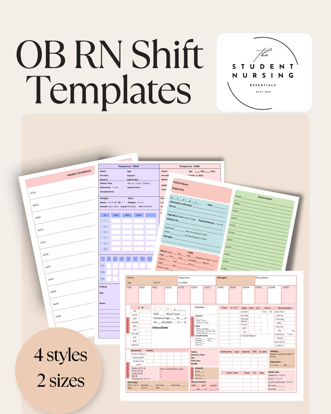 Nursing 2025 Planner + Bedside Boss Shift Notebook + Digital Concept Maps + RN Shift Templates + OB Templates
