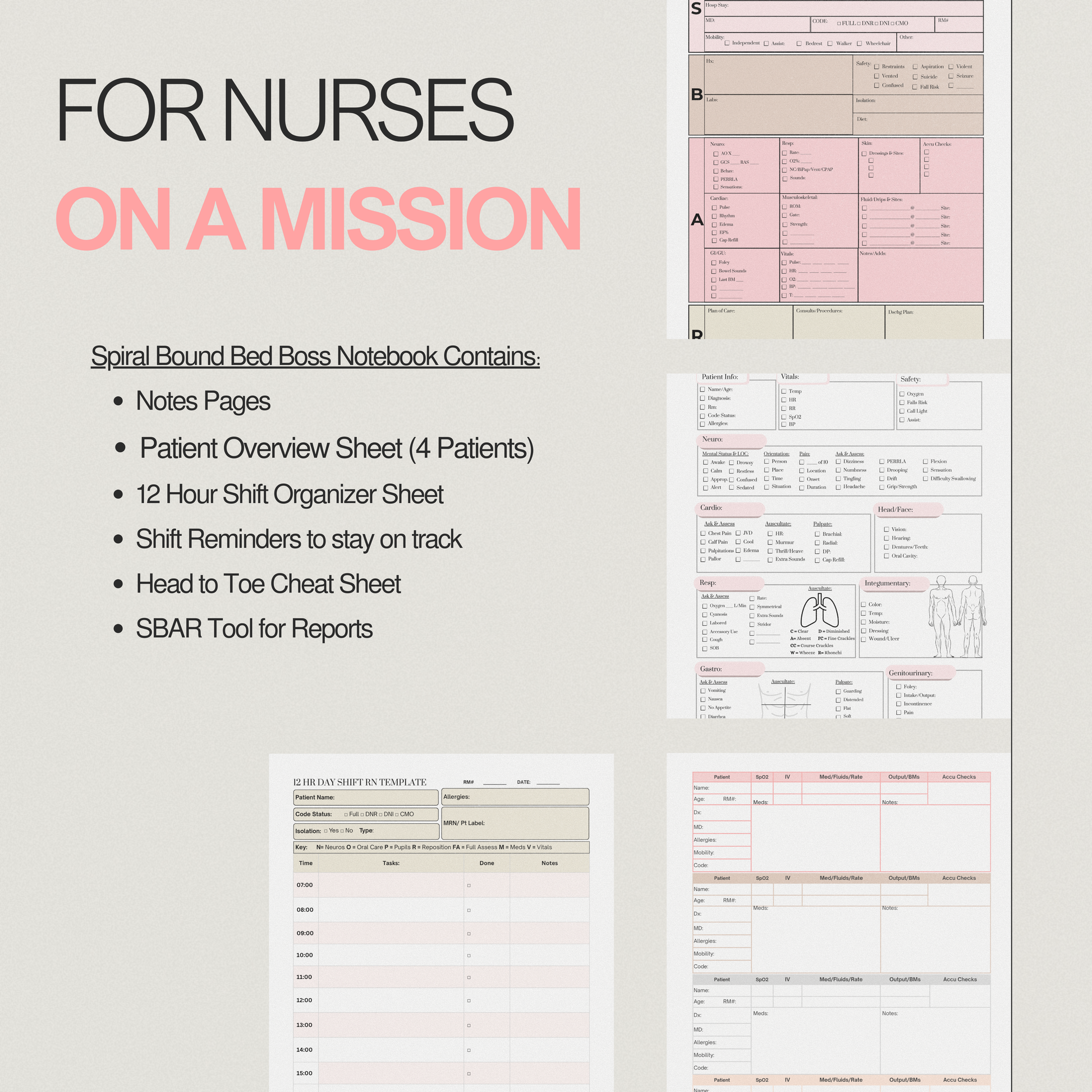 The Perfect Duo | Bedside Boss & The Student Nursing Planner | Spiral Bound Books