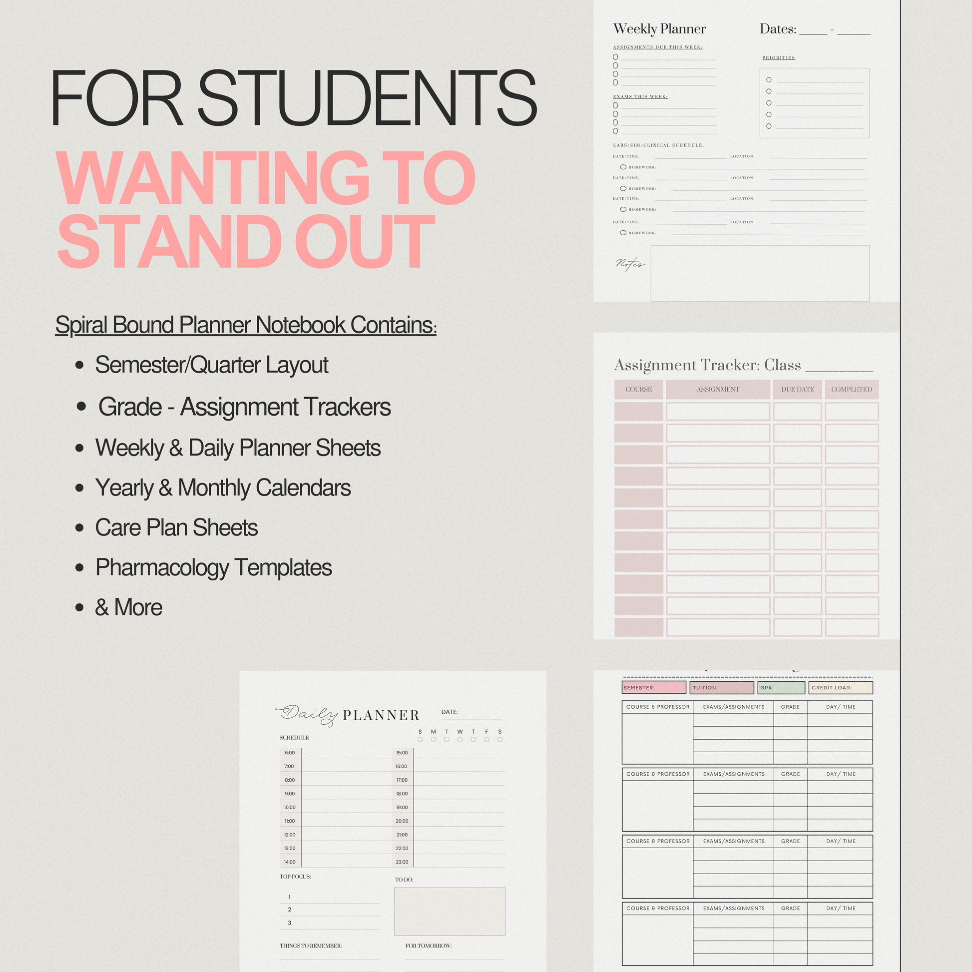 The Perfect Duo | Bedside Boss & The Student Nursing Planner | Spiral Bound Books