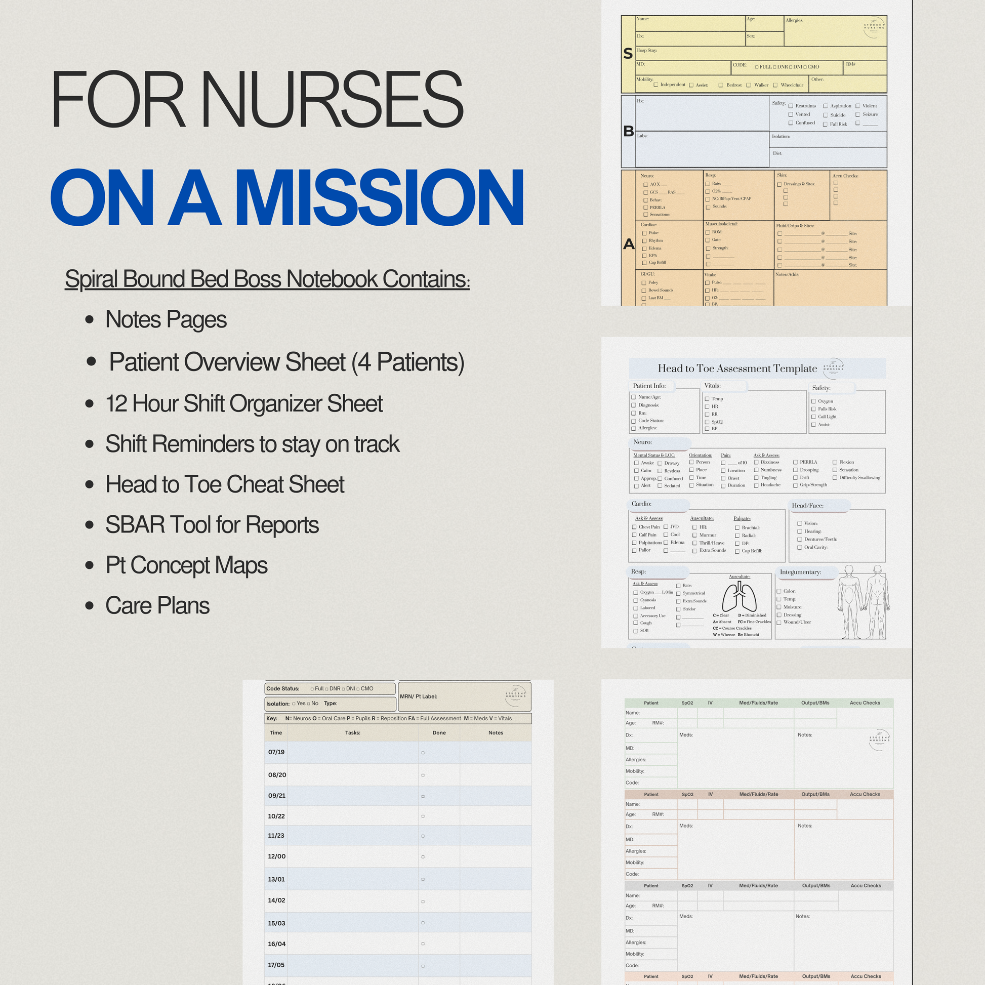 The Bedside Boss | Blue | Spiral Bound Hard Copy