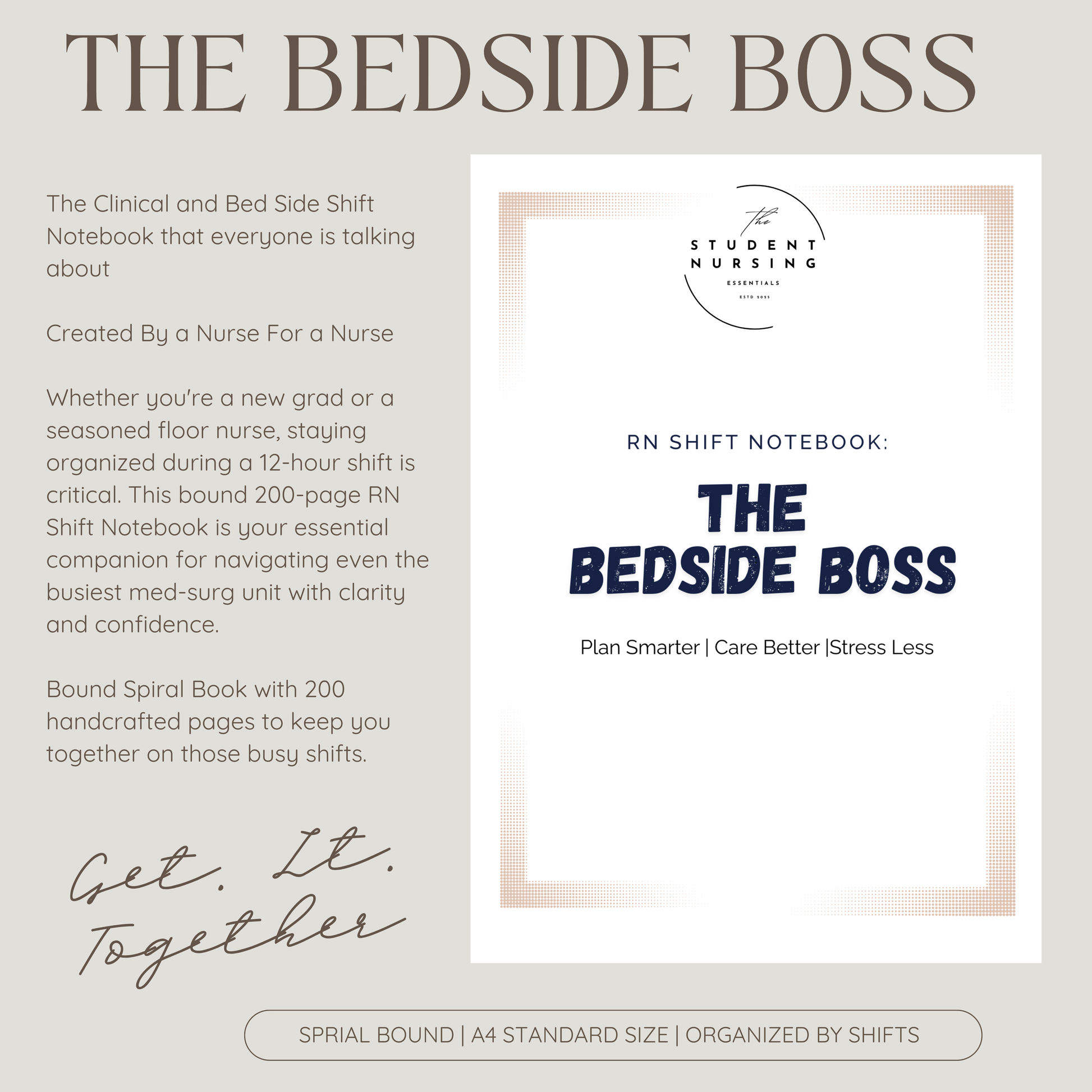 The Perfect Duo | Bedside Boss & The Student Nursing Planner | Spiral Bound Books