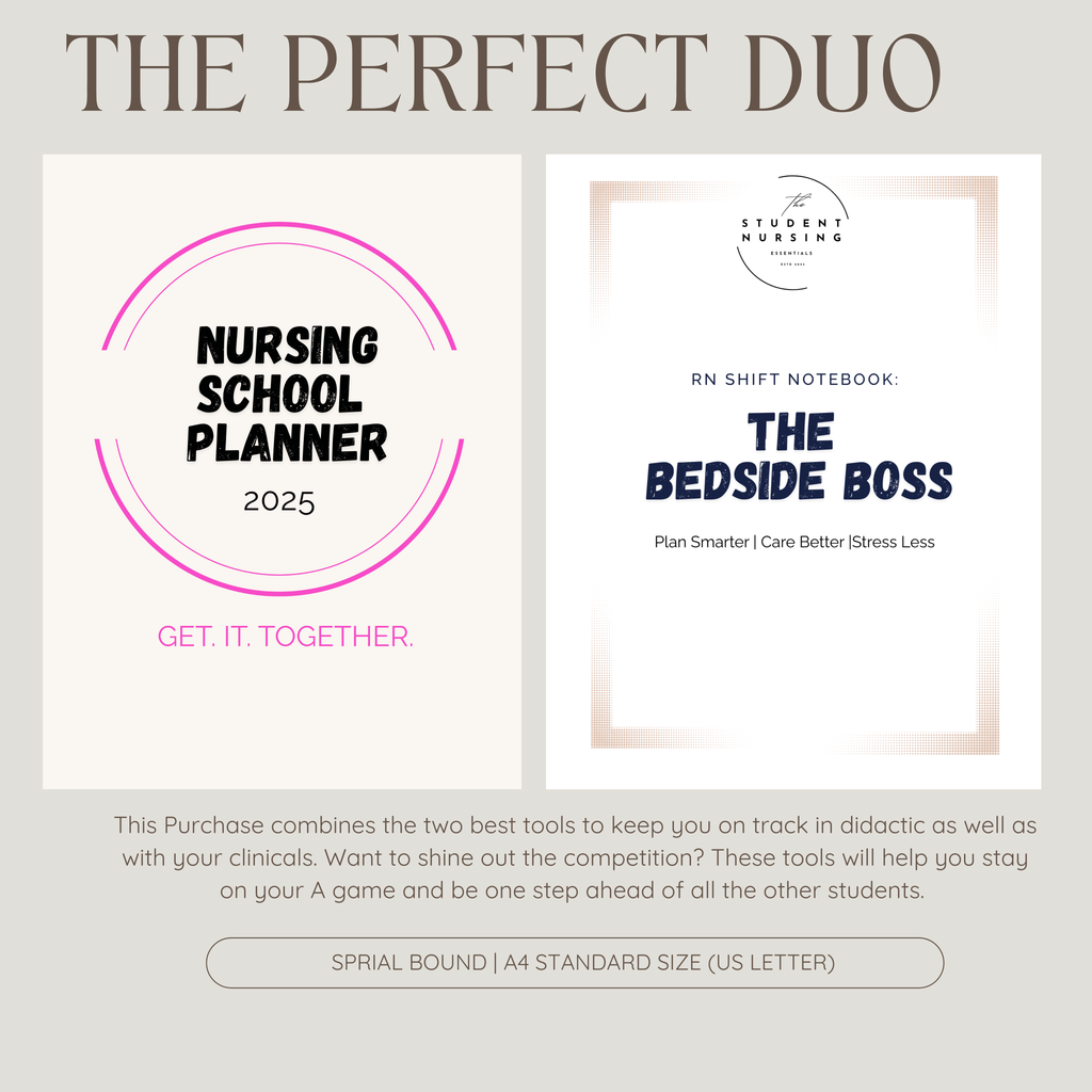 The Perfect Duo | Bedside Boss & The Student Nursing Planner | Spiral Bound Books