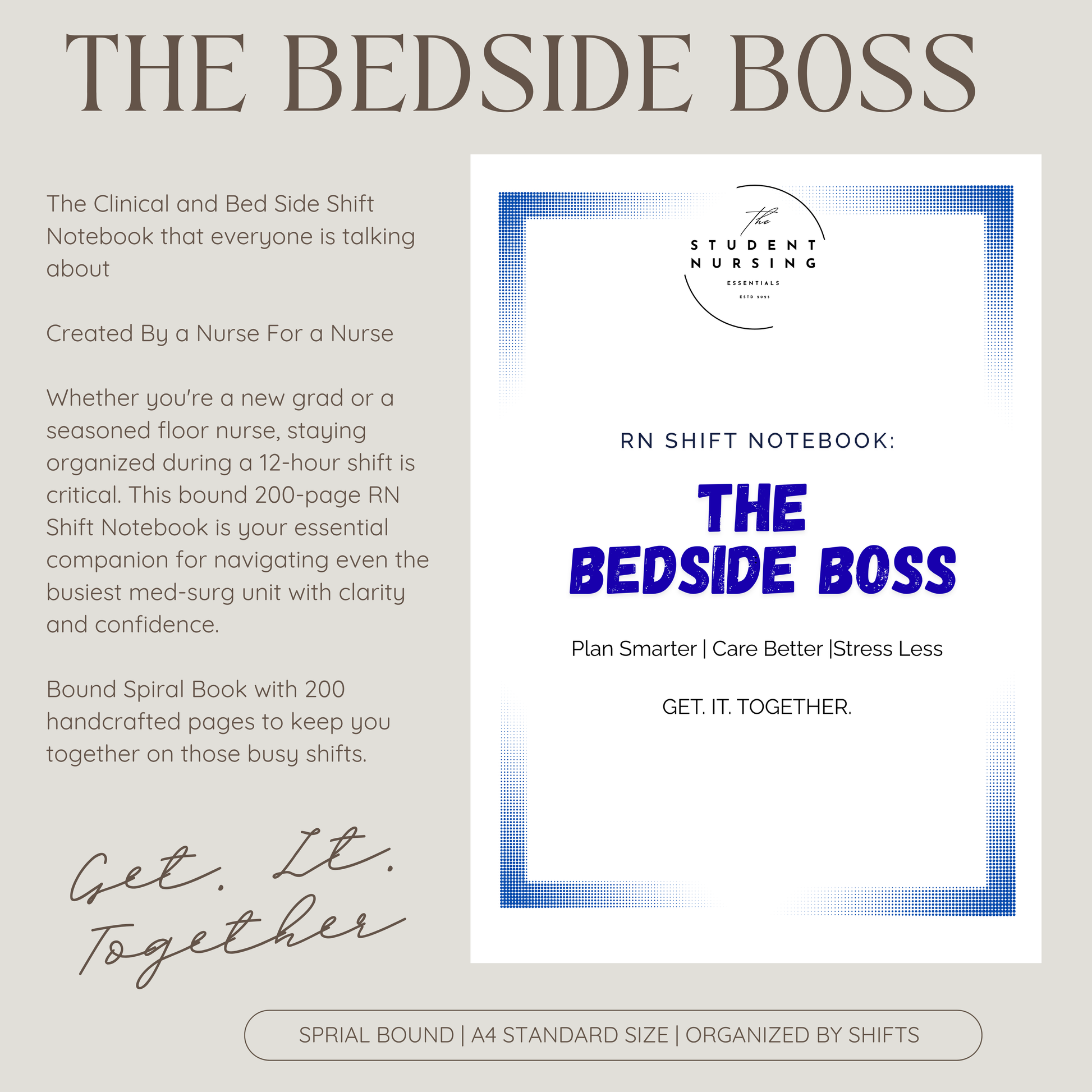 The Bedside Boss | Blue | Spiral Bound Hard Copy