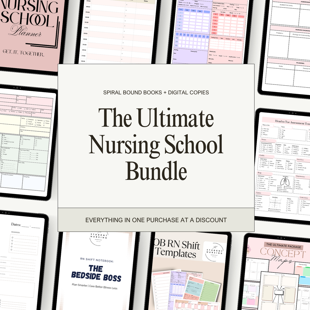 Nursing 2025 Planner + Bedside Boss Shift Notebook + Digital Concept Maps + RN Shift Templates + OB Templates