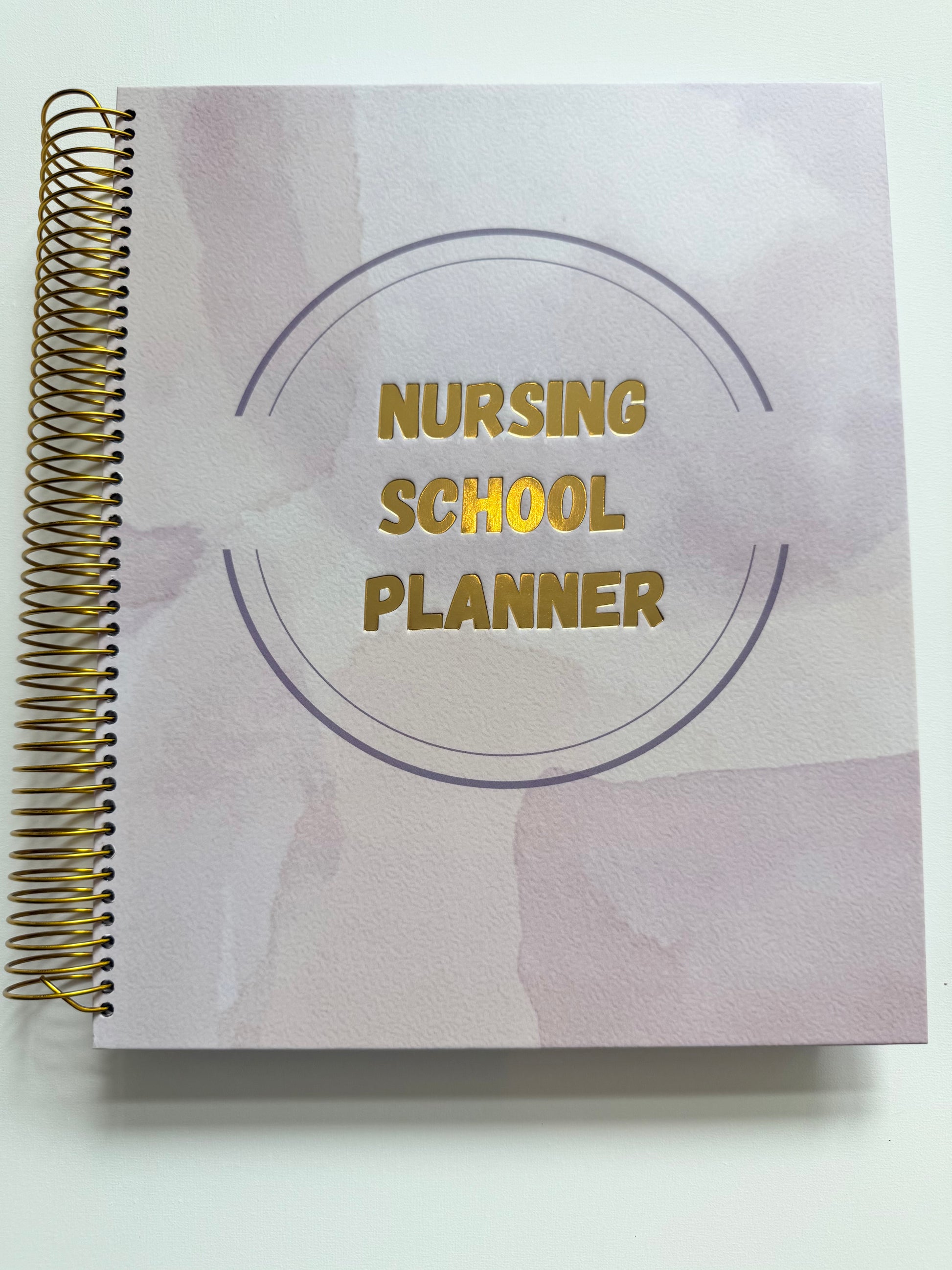 Undated Nursing Student Planner | Hard Cover | Stickers | Templates | Gold Spiral Binding