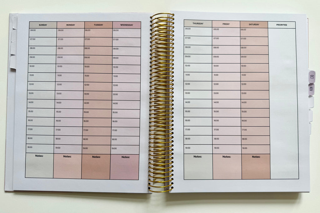 Undated Nursing Student Planner | Hard Cover | Stickers | Templates | Gold Spiral Binding