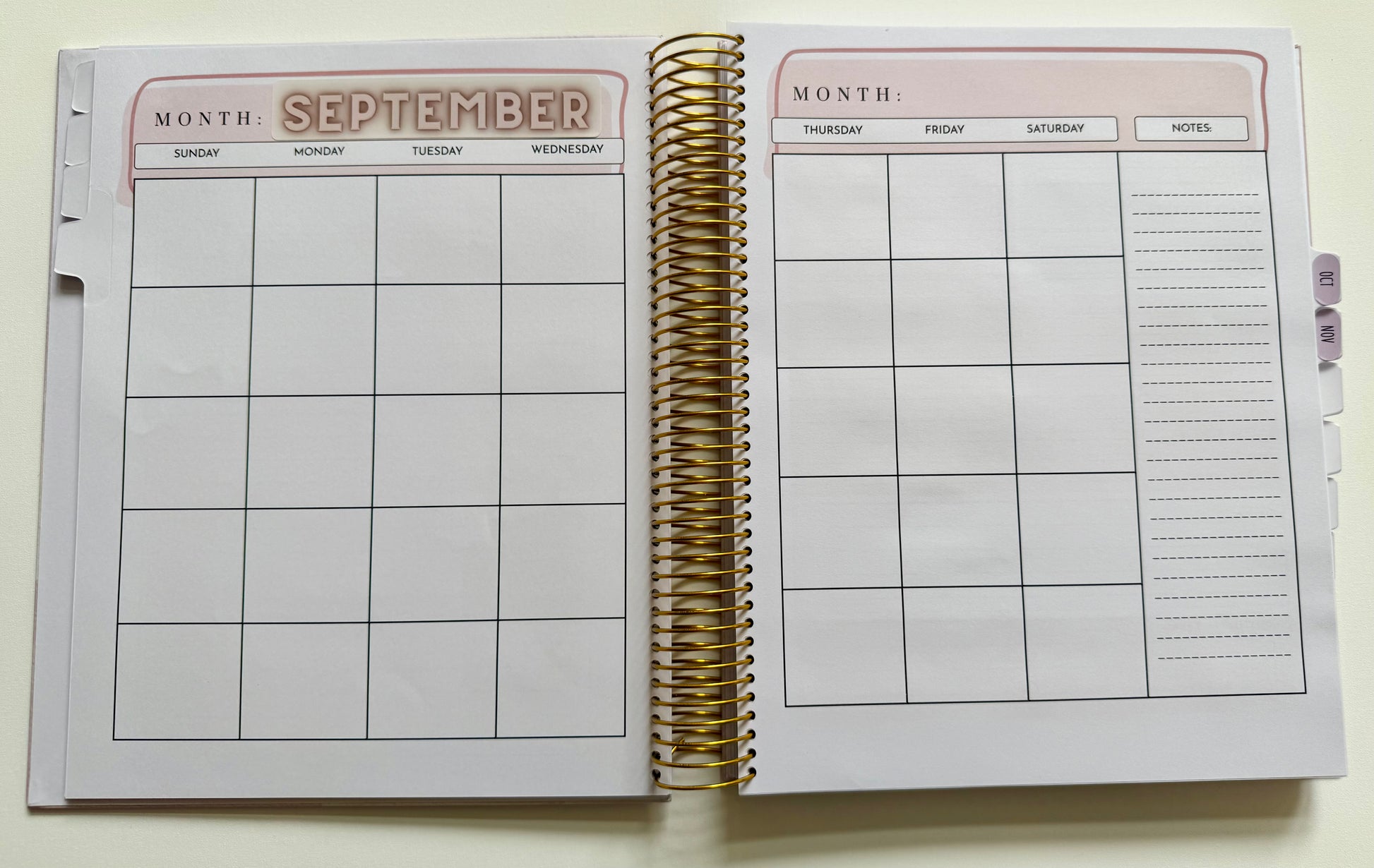 Undated Nursing Student Planner | Hard Cover | Stickers | Templates | Gold Spiral Binding