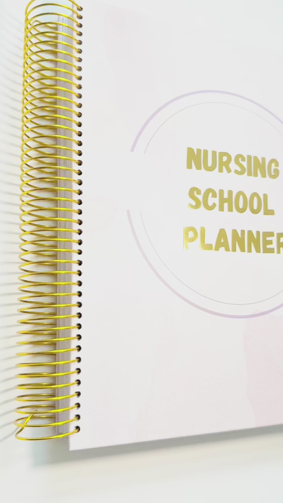 Undated Nursing Student Planner | Hard Cover | Stickers | Templates | Gold Spiral Binding